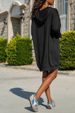Joskaa Hooded Solid Knee Length Dress