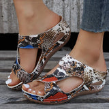 JOSKAA Sandals Women Retro Heels Sandals For Summer Shoes Women Slip On Wedge Sandalias Mujer Soft Heeled Slippers Indoor Outdoor