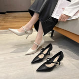 JOSKAA Elegant Woman Shoes with Medium Heels Fashion Stiletto Sexy Dress Evening Party Round Tip Luxury Designer