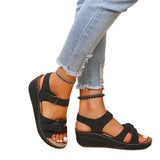 JOSKAA Women's Vintage Roman Sandals Summer Walking Fish Mouth Soft Sole Fashion Open Toe Platform Comfortable Slippers Shoes Sapato