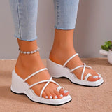 JOSKAA Women's Slippers 2024 Summer Wedges Comfortable Platform Shoes Fashion White Slides Casual Flip Flops Punk Large Size 42 Mujer