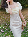Joskaa-Summer New Women Elegant Bodycon Dress Lady One Piece Solid Slim Clothing Femme Fashion Vestidos