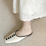 JOSKAA Omen's Mules Shoes Woman Spring Summer 2024 Slippers Home Sandals Elegant Low Heel Korean Fashion Sexy Designer Free Shipping