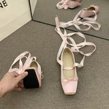 JOSKAA Women's Ballet Flats Shoes Woman Spring Summer 2024 Casual Barefoot Pink Fashion Elegant Sweet Socofy Ballerina Party on Offer