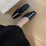 JOSKAA Omen's Mules Shoes Woman Spring Summer 2024 Slippers Home Sandals Elegant Low Heel Korean Fashion Sexy Designer Free Shipping