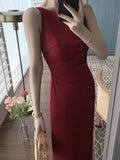 Joskaa-New Women Summer Fashion Spaghetti Strap Sleeveless Sexy Dress Female Elegant Evening Midi Dress
