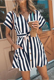 Joskaa Slim-fit Sexy Striped Strappy Dress