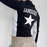 Joskaa Contrast Star Print Zip Up Jacket