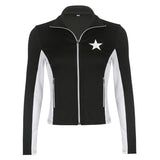 Joskaa Contrast Star Print Zip Up Jacket
