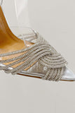 JOSKAA 2024 Fashion Woman shoes girls shoesPointed Toe Rhinestone Clear High Heels