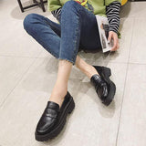 Joskaa Round Toe Street Style Chunky Heel Platform Women Loafers Shoes Black Punk Y2K Designer High Heel Women Pumps 927