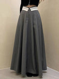 JOSKAA 2024 New Skirt Fashion Flip High-waist Suits Dress Skirt