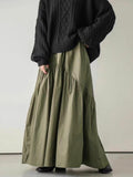 JOSKAA 2024 New Skirt Fashion All-Match Retro Wave High Waist Skirt
