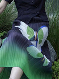 JOSKAA 2024 New Skirt Fashion High-Tech Digital Printing Pleated Skirt