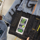 Joskaa Cloth Stitching Denim Mid-length Jacket