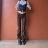 Thanksgiving Gift Flare Jeans Skinny Pockets Vintage Low Waist Retro Pants Cargo 90S Streetwear Korean Fashion
