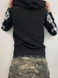 Joskaa Heyoungirl Gothic Women Hooded Zip Up Jackets Harajuku Punk Style Pockets With Rivet Sweatshirts Grunge Fashion Winter Clothes