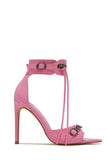JOSKAA 2024 Fashion Woman shoes girls shoesBuckle Zipper Ankle Strap High Heels