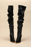 JOSKAA Woman Elegant high heel Black Chunky High-Heeled High Boots
