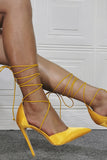 JOSKAA Woman Elegant high heel Women's Stiletto Strappy Pointed Toe Shoes