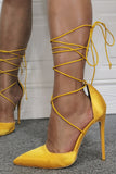 JOSKAA Woman Elegant high heel Women's Stiletto Strappy Pointed Toe Shoes