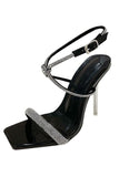 JOSKAA Woman Elegant high heel Square Toe Stiletto Black High Heels