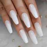 Extremely Long False Nail Classic French gel Artifical Nail Shiny Gloss Ombre Press On Nails