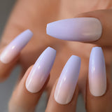 Extremely Long False Nail Classic French gel Artifical Nail Shiny Gloss Ombre Press On Nails