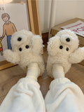 Joskka Cute Bear Cartoon Furry Slippers