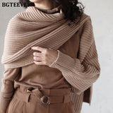 Christmas Gift BGTEEVER Stylish Chic Asymmetrical Open Stitch Sweaters for Women 2020 Autumn Winter Full Sleeve Loose Female Knitted Cardigans
