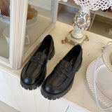 Joskaa Round Toe Street Style Chunky Heel Platform Women Loafers Shoes Black Punk Y2K Designer High Heel Women Pumps220901