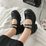 Joskaa Lolita Shoes On Heels Platform Shoes Women's Shoes Japanese Style Mary Janes Vintage Girls High Heel Student Shoes Sandals Pumps