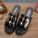 Christmas Gift Joskaa Women's Slippers; 2022  Summer New Fish Mouth Wedge Platform Women's Shoes Fashion High Heel Sandals