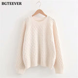 Christmas Gift BGTEEVER Vintage Chic O-neck Sweater Women Argyle Plaid Knitting Tops Casual Loose Warm Knitted Jumper Female Autumn Winter 2020