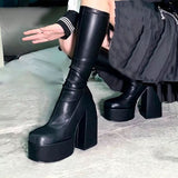 Joskaa Top Qulaity Women Chunky Ankle Boots 2022 New Fashion Thick High Heels Platform Black Shoes Woman Pumps Party Long Chelsea Boots