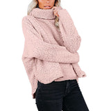 Thanksgiving Gift Autumn And Winter Plush Turtleneck Long Sleeve Women Sweaters Fashion Casual Loose All Match Solid Woolen Cloth Ladies Sweaters