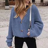 Christmas Gift Fashion Loose Casual Cardigan Women Sweaters 2021 Autmn Winter Clothes Knitted Thick Woman Sweater Pull Femme Long Sleeve Top