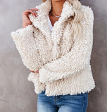 Christmas Gift Fashion Long Sleeve Warm Plush Lamb Fur Jacket Women 2021 Autumn Winter Casual Pink Faux Fur Coat Plus Size Coats Hiver Femme