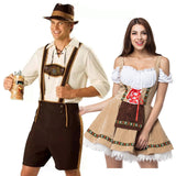 Halloween Joskaa Traditional Bavarian Couples Oktoberfest Costume Parade Tavern Bartender Waitress Outfit Cosplay Carnival Fancy Party Dress