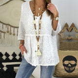 Christmas Gift V-neck White Black Lace Loose Blouse And Tops Women Plus Size 5xl 2022 Spring Summer Casual Shirt Buttons Woman Clothes