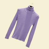 Christmas Gift JMPRS Turtleneck Women Pullover Sweater Spring Jumper Knitted Basic Top Fashion Autumn Long Sleeve Korean Ladies Clothes 2021