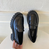Joskaa Round Toe Street Style Chunky Heel Platform Women Loafers Shoes Black Punk Y2K Designer High Heel Women Pumps 927
