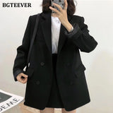 Christmas Gift BGTEEVER Office Ladies Skirt Suits Double Breasted Jackets & High Waist A-line Mini Skirts Elegant Women 2 Pieces Blazer Set