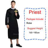 Halloween Joskaa Missionary Cosplay Costumes For Women Halloween Carnival Priest Nun Long Robes Religious Pious Catholic Church Vintage Medieval