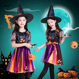 Halloween Joskaa Gothic Pumpkin Witch Cosplay Costumes For Kids Girls Carnival Party Fancy Dress Masquerade Stage Performance Outfits