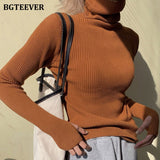 Christmas Gift BGTEEVER Basic Turtleneck Warm Women Sweater 2021 Autumn Knitted Pullovers Thicken Female Sweaters Jumpers Ladies Knitwear