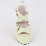 JOSKAA 2024 Wholesale Ankle Strap Wedding Shoes Summer High Chunky Heel Sandals Round Platform Sandals for Women