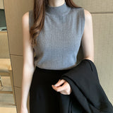 Christmas Gift Blusas Mujer De Moda 2021 Korean Sleeveless Blouses Summer Casual Women Clothing New Women Tops Knit Ladies Clothes 8623 50