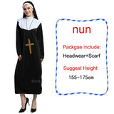 Halloween Joskaa Missionary Cosplay Costumes For Women Halloween Carnival Priest Nun Long Robes Religious Pious Catholic Church Vintage Medieval