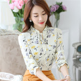 Joskaa New spring autumn Korean Slim Formal Commuter Solid Color Long-sleeved Shirt blouses Career Women Strand Collar Tops 288J